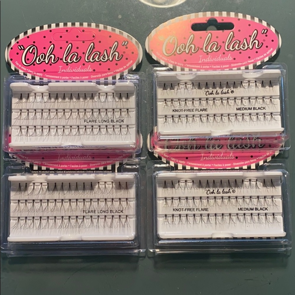4 Ooh la lash individuals Medium Bk,long bk lashes